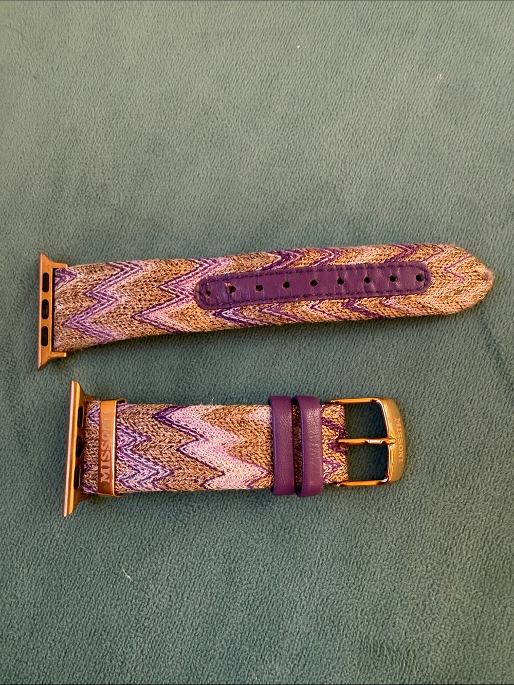 Missoni Purple and Gold Chevron Woven Apple Watch Band